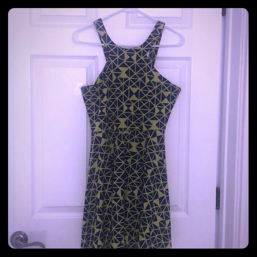 Neon dress with geometric design